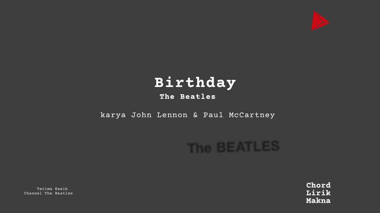 Chord Birthday · The Beatles