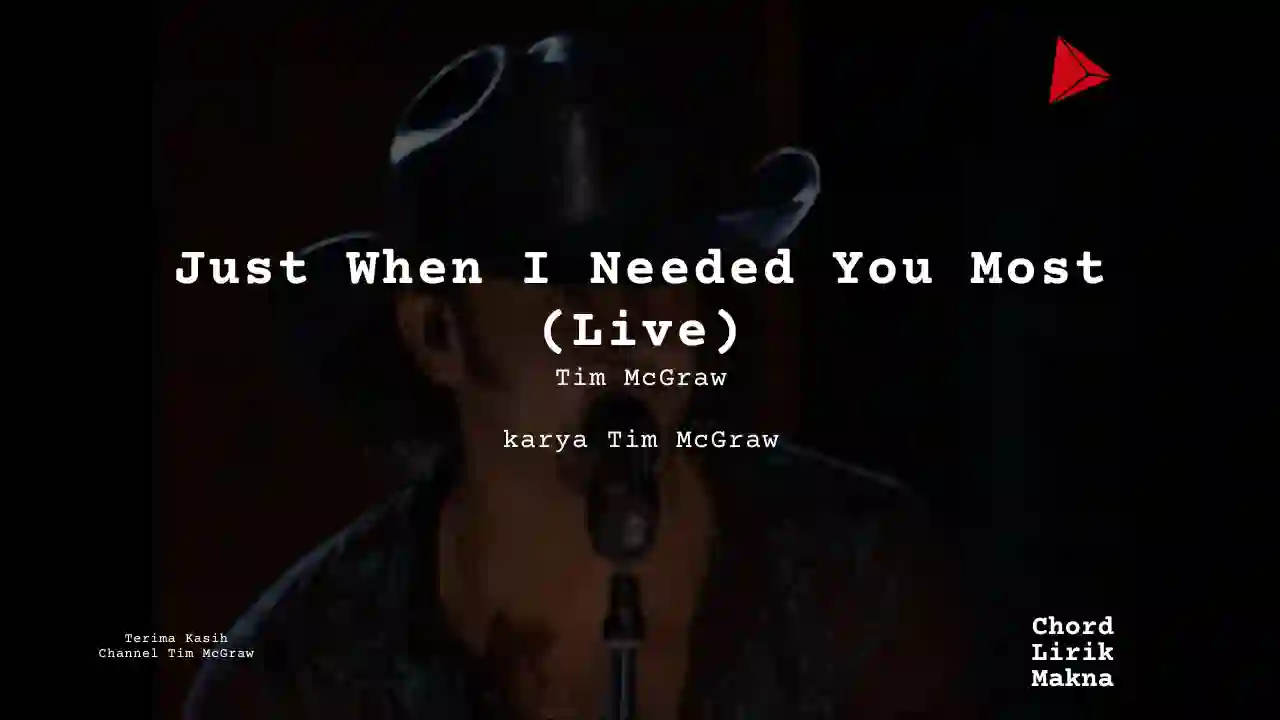 Lirik Just When I Needed You Most (Live) · Tim McGraw, Chord Gampang & Makna Lagu Lengkap